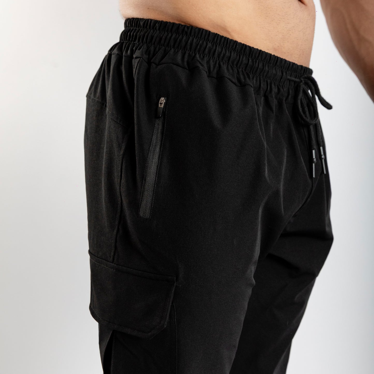 New Era Black Cargo Joggers