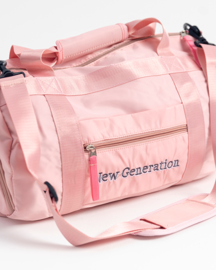 Pink duffle sales