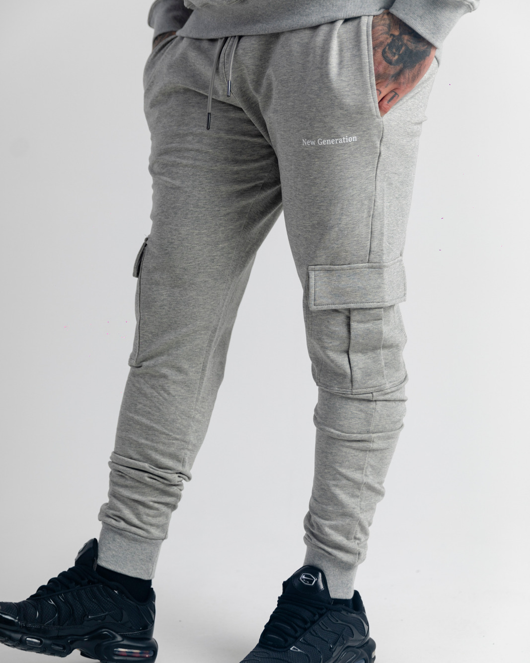 Grey cargo tracksuit sale