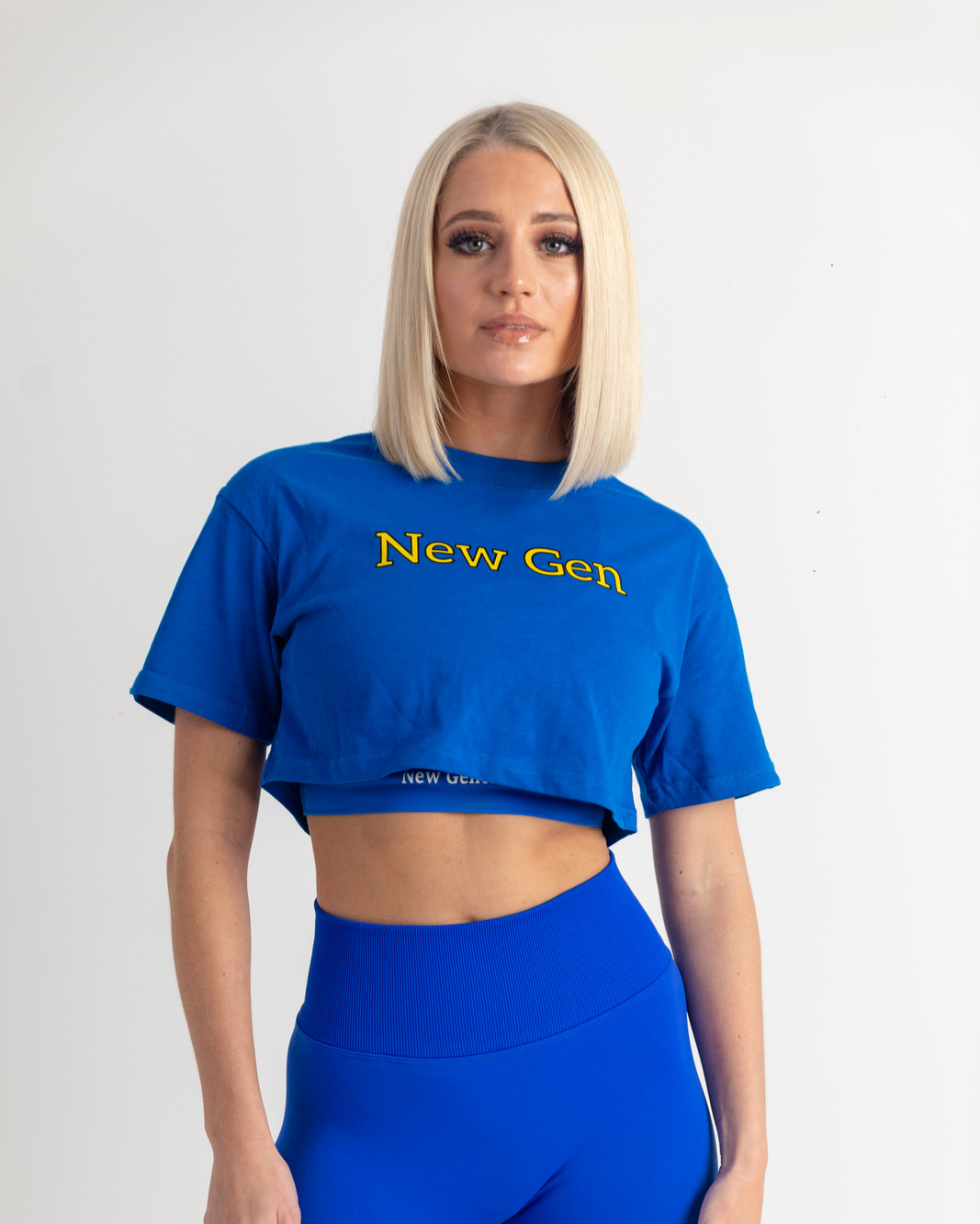 Gen 1 Cropped Oversized T-shirt Blue