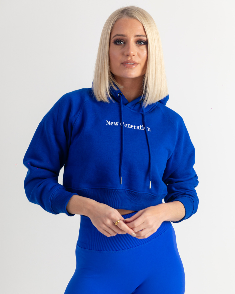 Gen 1 electric blue cropped hoodie