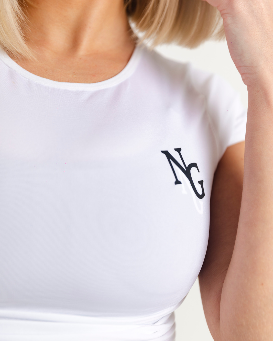 Ladies Gen 1 white crop top