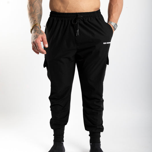 New Era Black Cargo Joggers