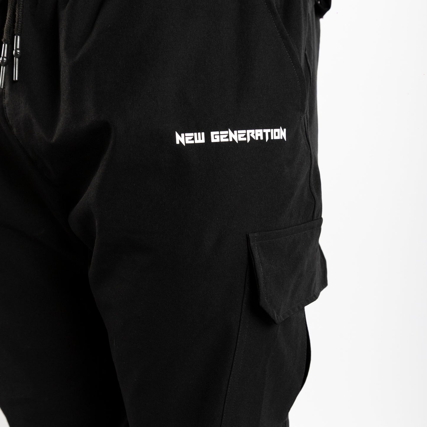 New Era Black Cargo Joggers