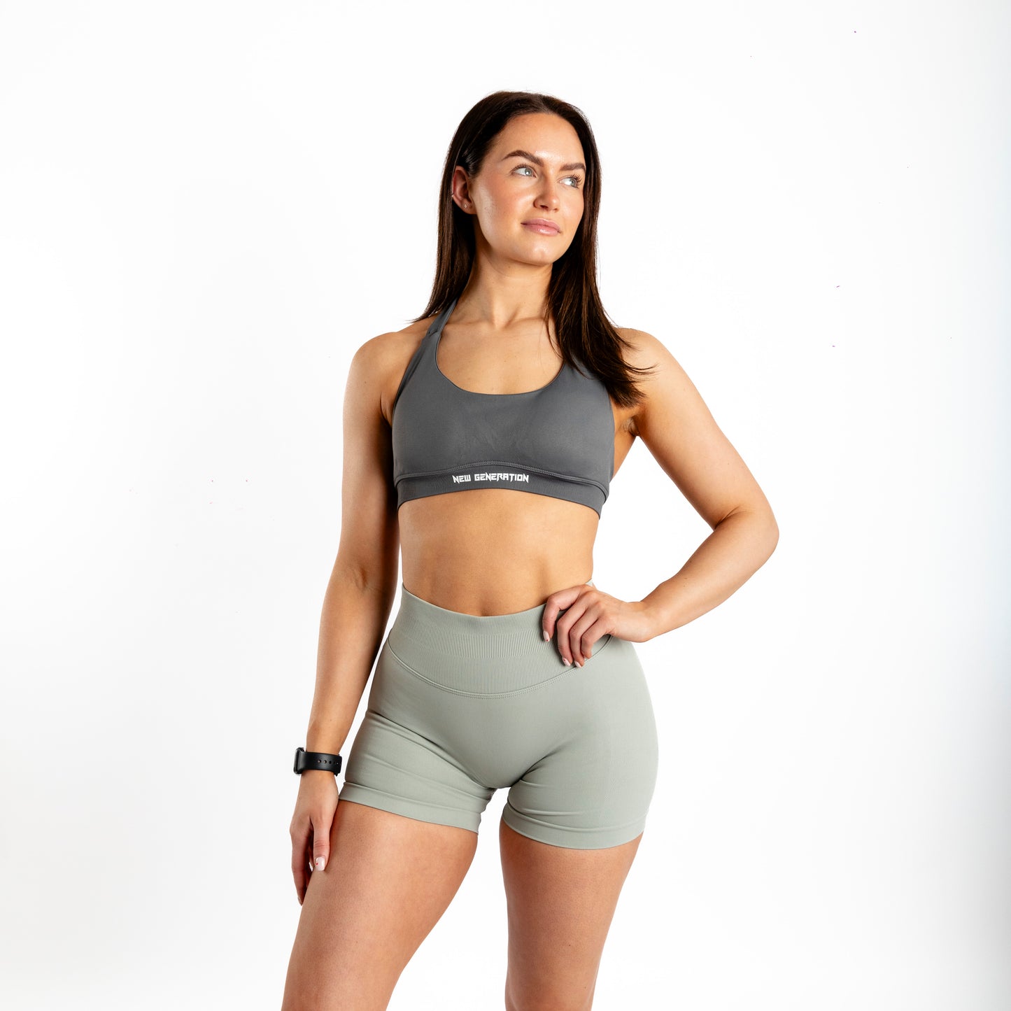 Sculpt Halter Neck Bra Slate Grey