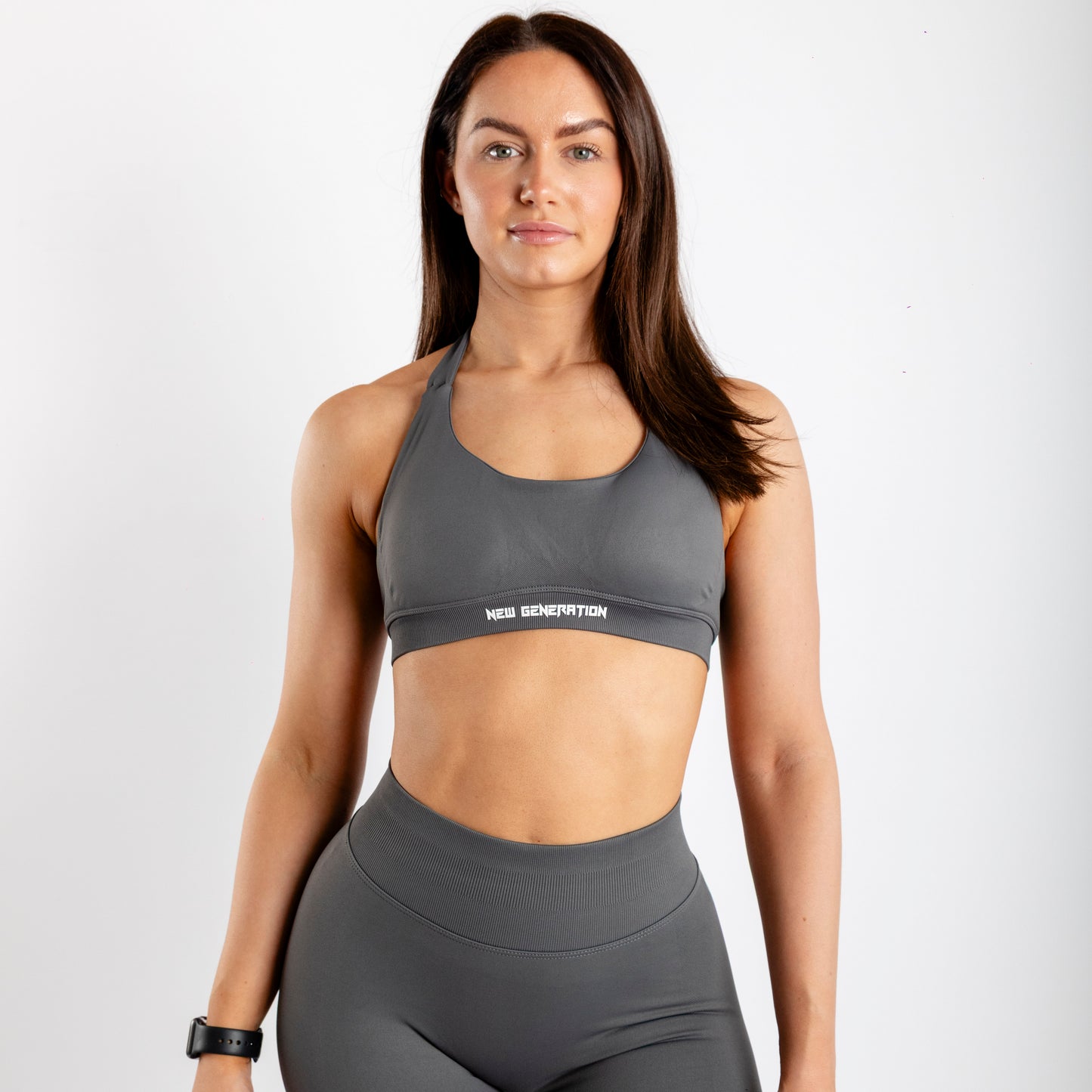 Sculpt Halter Neck Bra Slate Grey