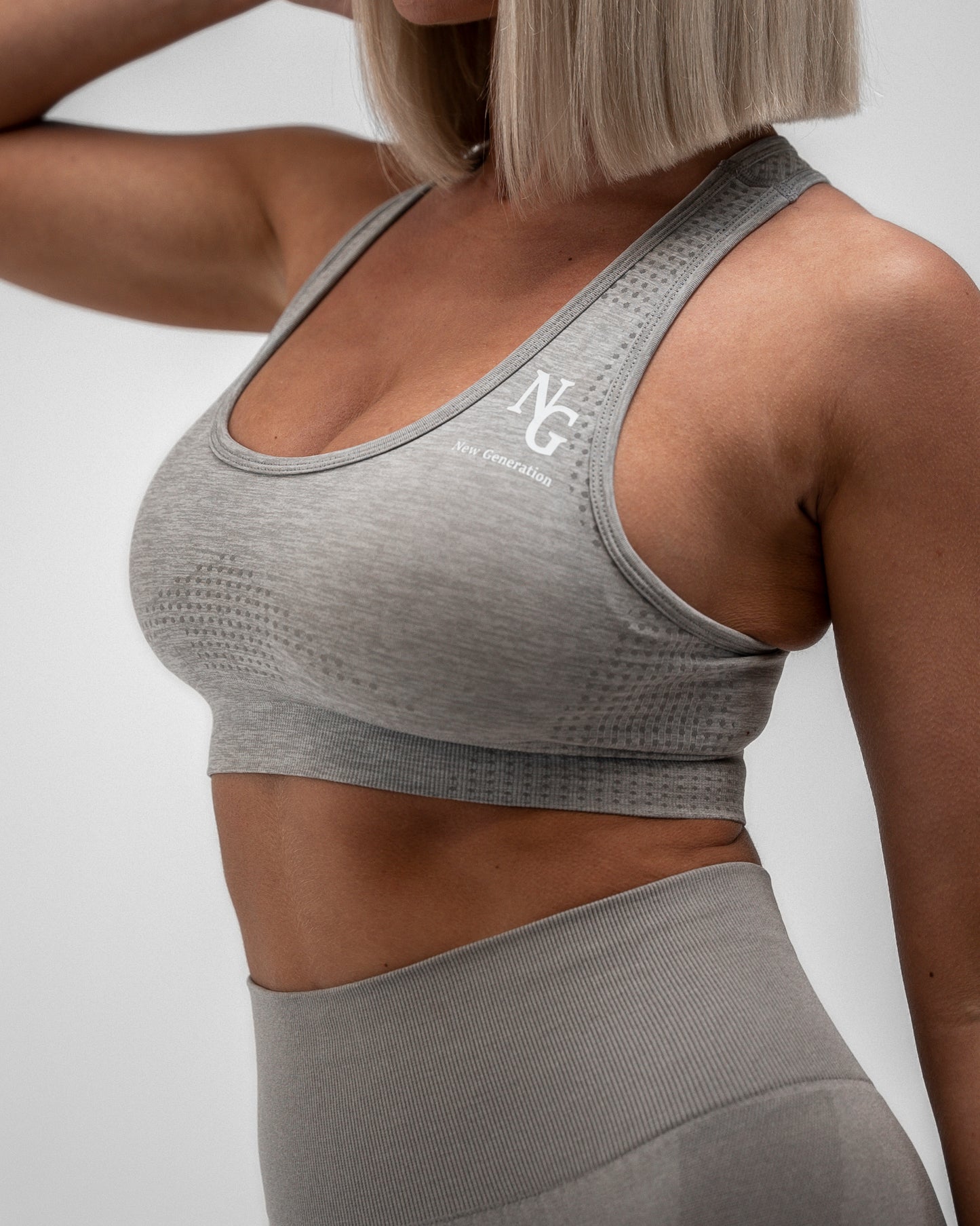 Generation 1 stone grey sports bra
