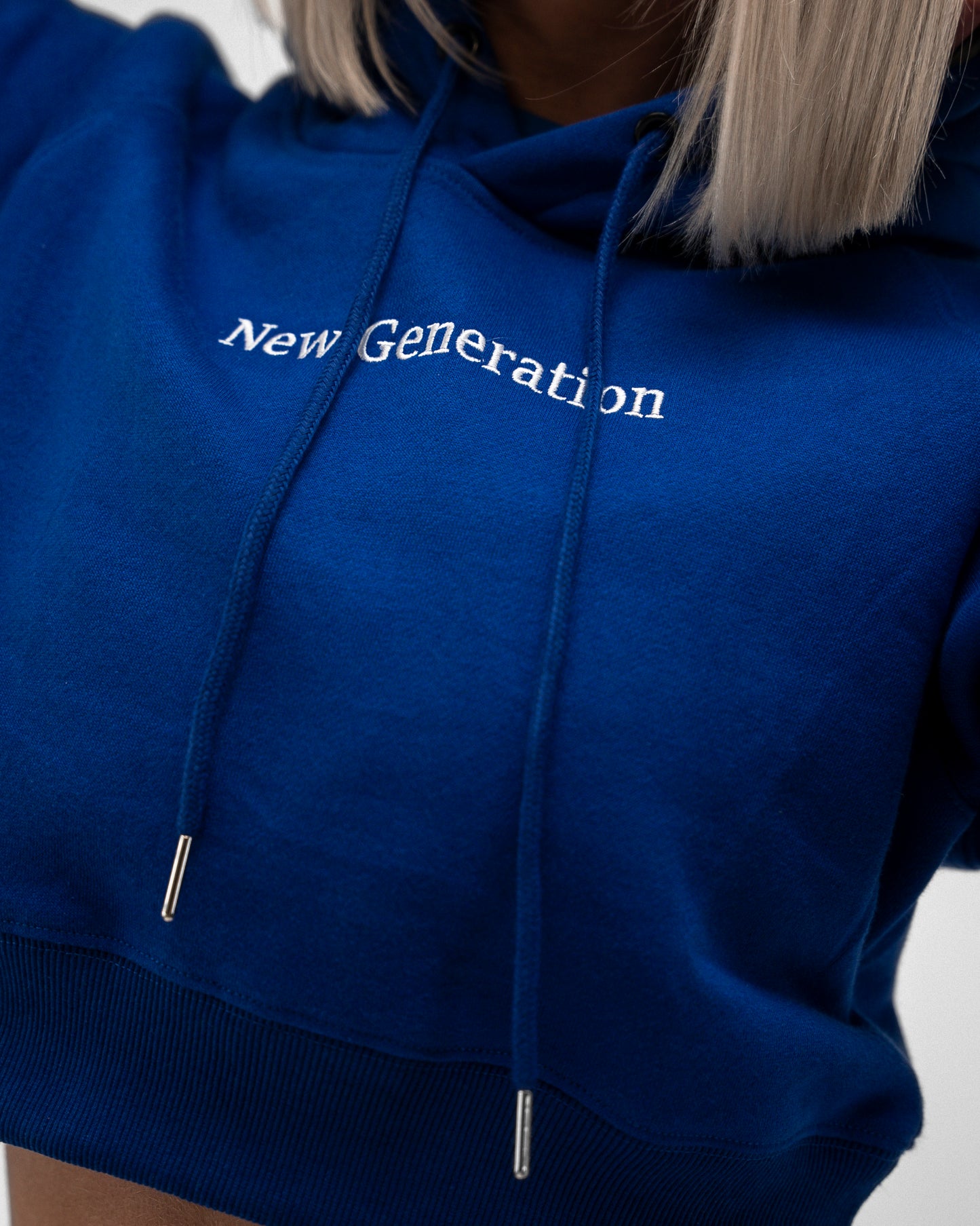 Gen 1 electric blue cropped hoodie